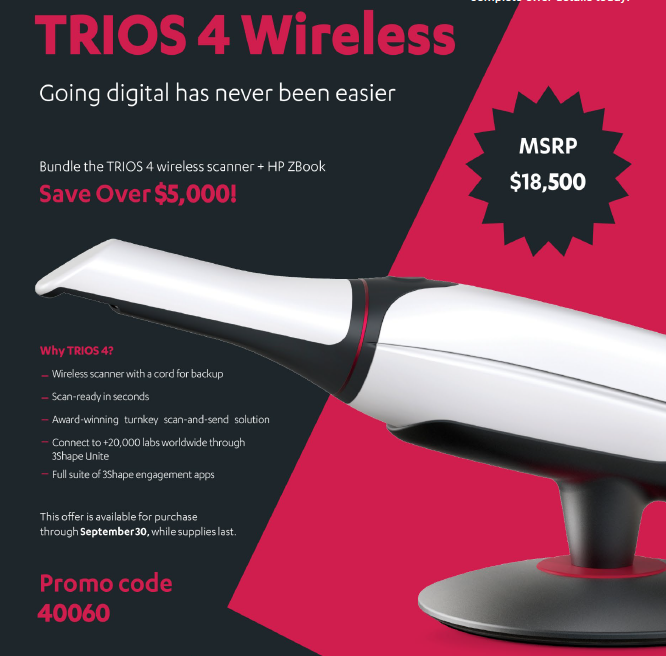 TRIOS 4 Wireless Intraoral Scanner