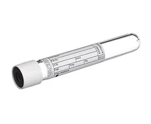 Vacuette Blood Collection Plastic Tube, White Cap, w/No Additive